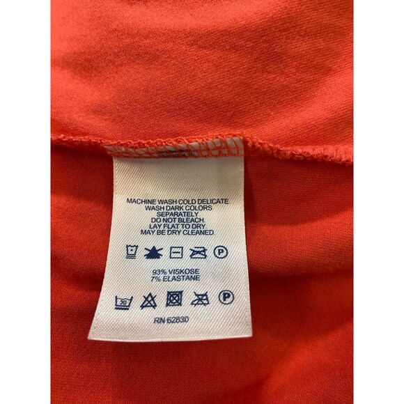 Lands End Size XXSP Orange Red Knit Faux Wrap Knee Length Fit and Flare Dress - Picture 4 of 5